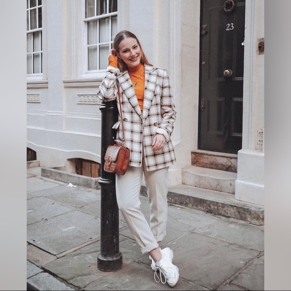 Double-breasted blazer — Plaid/beige - Picture 3 of 6